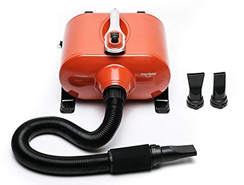 shernbao Dualmotor Hundetrockner Hundefön Blower Pet Dryer Haustier-Fellpflegegebläse mit Heizung stufenlos 6.0 HP 3000W von shernbao