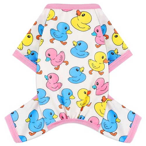 Hunde-Pyjama, für kleine Hunde, dehnbar, Sommer-Hundekleidung, Schlafanzug, 4 Beine, für Mädchen und Jungen, niedlich, weich, Welpen-Outfits, für Hunde und Katzen, Jammies, Overall für Haustiere (Ente Hunde-Pyjama, für kleine Hunde, dehnbar, Sommer-Hundekleidung, Schlafanzug, 4 Beine, für Mädchen und Jungen, niedlich, weich, Welpen-Outfits, für Hunde und Katzen, Jammies, Overall für Haustiere (Ente von shifenmei
