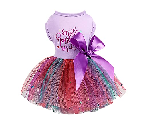 Hundekleid Hundekleider für kleine Hunde Mädchen Mesh Welpen Kleid Sommer Hundekleidung Yorkie Chihuahua Teetasse Outfits Kleidung Bekleidung Haustier Katze Prinzessin Kleid Hund Geburtstag Outfit von shifenmei