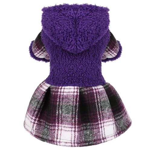 Hundepullover, Welpenkleidung für kleine Hunde, Jungen und Mädchen, Haustier-Kapuzenpullover für kaltes Wetter, Hundemäntel, Herbst-Hunde-Sweatshirt für Chihuahua, Yorkie, Katzen-Outfits (Violett von shifenmei