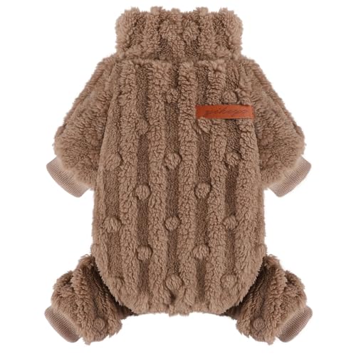 Hundepullover für kleine Hunde, XXS, Rollkragenpullover, Hunde-Pyjama, Jumpsuits, kleine Hundekleidung, Mädchen und Jungen, Einteiler für kaltes Wetter, Yorkie, Chihuahua, Khaki, Größe M von shifenmei