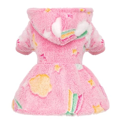 Hundepullover für kleine Hunde und Mädchen, nachtleuchtend, warmes Fleece-Hunde-Sweatshirt, niedliches Welpenkleid, Winter-Haustierpullover, Hundekleidung, Outfit für Chihuahua, Yorkie, Regenbogen von shifenmei