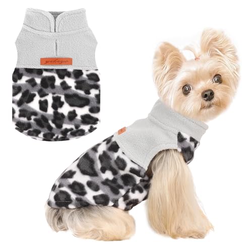 Hundepullover mit Leopardenmuster, für kleine Hunde, Mädchen, Jungen, Fleece, warm, weich, Urlaubskleidung für kleine Katzen und Hunde, Chihuahua-Pullover von shifenmei