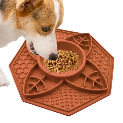 Hundefuttermatte,Licky Mat für Haustiere,Achteckige Leckmatte zur Verbesserung der Verdauung - Slow Food Pad für Glücksspaß, Katzenleckerli-Futtermatte für kleine und mittelgroße Hunde von shizuku