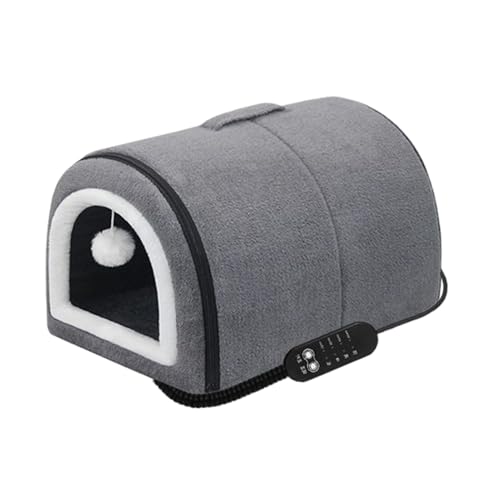 Beheizte Katzenhaus - Einstellbare Temperatur für halb eingelässetes Haustier, abnehmbares Bett mit Dach, abnehmbares Kissen warmes Nest für mittlere Katzen, Kätzchen, Welpen, 17,72 x 12,6 x 13,78 Zol Beheizte Katzenhaus - Einstellbare Temperatur für halb eingelässetes Haustier, abnehmbares Bett mit Dach, abnehmbares Kissen warmes Nest für mittlere Katzen, Kätzchen, Welpen, 17,72 x 12,6 x 13,78 Zol von shjxi