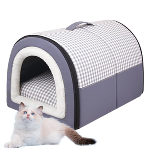Haustierhausbett, Hundehütte, Katzenhöhlenbett, Katzenhaus für den Innenbereich, freistehendes Haustierversteck mit abnehmbarem, waschbarem Kissen, freistehend, spritzwassergeschützt, Zelt für kleine Haustierhausbett, Hundehütte, Katzenhöhlenbett, Katzenhaus für den Innenbereich, freistehendes Haustierversteck mit abnehmbarem, waschbarem Kissen, freistehend, spritzwassergeschützt, Zelt für kleine von shjxi