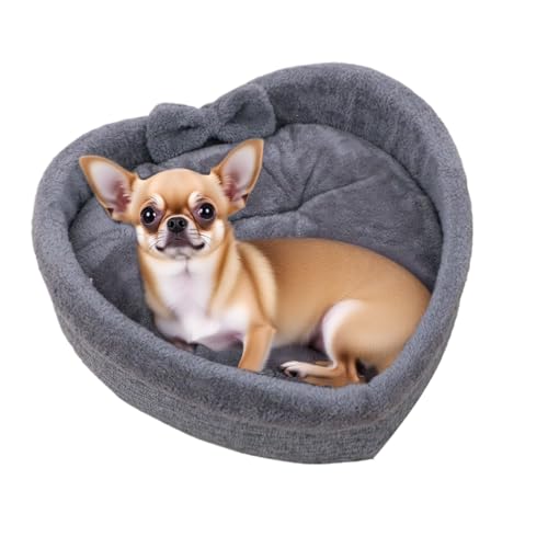 Katzenbett in Herzform, weiches Haustiernest, bequemes Winter-Hundebett für Balkon, Wohnung, Erkerfenster, drinnen, Wohnzimmer, Schlafsaal, draußen von shjxi