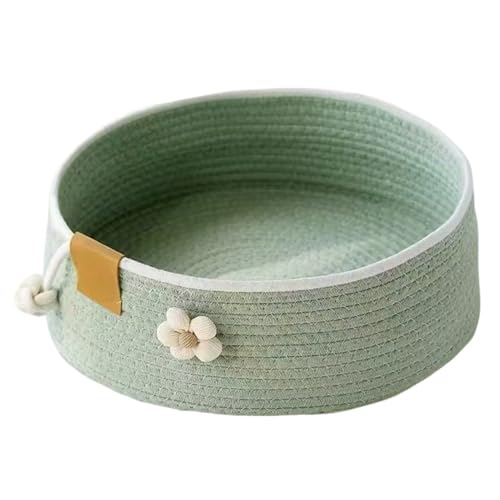 Katzenkorbbett - 5 kg großes gewebtes Kätzchen Schlafnest für komfortable Ruhe, kratzfreundliche Haustiermöbel mit gemütlichem Pad, Katzenhaus für Wohnzimmer Schlafzimmer Schreibtisch Couch, klein, gr Katzenkorbbett - 5 kg großes gewebtes Kätzchen Schlafnest für komfortable Ruhe, kratzfreundliche Haustiermöbel mit gemütlichem Pad, Katzenhaus für Wohnzimmer Schlafzimmer Schreibtisch Couch, klein, gr von shjxi