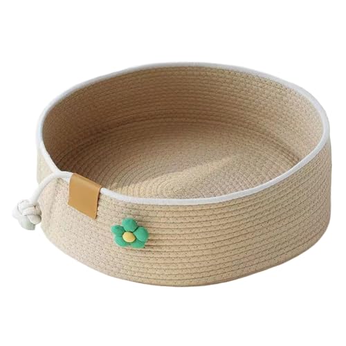 Katzenkorbbett - 5 kg großes gewebtes Kätzchen Schlafnest für komfortable Ruhe, kratzfreundliche Haustiermöbel mit gemütlichem Pad, Katzenhaus für Wohnzimmer Schlafzimmer Schreibtisch Couch, klein, gr Katzenkorbbett - 5 kg großes gewebtes Kätzchen Schlafnest für komfortable Ruhe, kratzfreundliche Haustiermöbel mit gemütlichem Pad, Katzenhaus für Wohnzimmer Schlafzimmer Schreibtisch Couch, klein, gr von shjxi