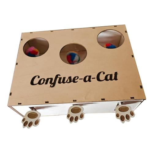 Katzenleckerli-Puzzle,Katzenjagdbox - Verwirren Sie ein Katzen-Puzzlespielzeug - Hölzernes Katzen-Jagdbox-Puzzlespielzeug zur Bereicherung, natürliches interaktives Spielen für Kätzchen, Katzenbesitze von shjxi
