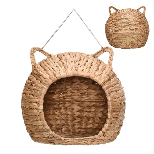 Katzennest, Katzenhaus aus Weidengeflecht, Katzenstrohhaus, Katzennest aus Weidengeflecht, Kätzchenhaus aus geflochtenem Weidengeflecht, natürliches Katzennest, hängendes Katzennest mit weichem Kissen Katzennest, Katzenhaus aus Weidengeflecht, Katzenstrohhaus, Katzennest aus Weidengeflecht, Kätzchenhaus aus geflochtenem Weidengeflecht, natürliches Katzennest, hängendes Katzennest mit weichem Kissen von shjxi