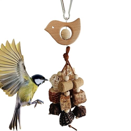 Natürliches Holz-Sittich-Kauspielzeug, Vogelkäfig-Zubehör für Kakadus, Sittiche, Nymphensittiche, Sonnensittiche, kleine bis mittelgroße Aras, sicheres Kauspielzeug für Vögel von shjxi