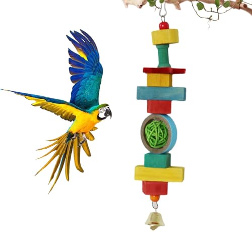 Papageienspielzeug,Vogelspielzeug für Papageien,Vogelkäfigspielzeug - Sittich-Spielzeug, Vogel-Hängespielzeug mit Glocke für Papageien, Sittiche, Sittiche, Nymphensittiche, Liebesvögel, Käfigspielzeug Papageienspielzeug,Vogelspielzeug für Papageien,Vogelkäfigspielzeug - Sittich-Spielzeug, Vogel-Hängespielzeug mit Glocke für Papageien, Sittiche, Sittiche, Nymphensittiche, Liebesvögel, Käfigspielzeug von shjxi