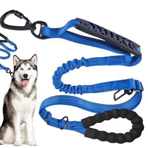 Trainingsseil für Hunde, keine Zugkontrolle, stoßdämpfender, weicher Griff, verstellbarer Traktor, bequemes Haustierzubehör für große Hunderassen, 5 x 0,9 x 130 cm Trainingsseil für Hunde, keine Zugkontrolle, stoßdämpfender, weicher Griff, verstellbarer Traktor, bequemes Haustierzubehör für große Hunderassen, 5 x 0,9 x 130 cm von shjxi