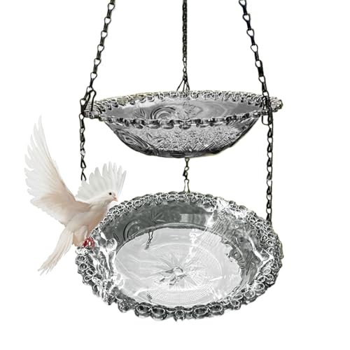 Vogeltränke, Garten-Vogelfutterspender, kompaktes rundes Design, Trinken und Spritzen, einfach zu montierende Beckendecks, Höfe, hängende Wasserschale für den Außenbereich, Terrasse, Pavillon, 23 x 23 Vogeltränke, Garten-Vogelfutterspender, kompaktes rundes Design, Trinken und Spritzen, einfach zu montierende Beckendecks, Höfe, hängende Wasserschale für den Außenbereich, Terrasse, Pavillon, 23 x 23 von shjxi