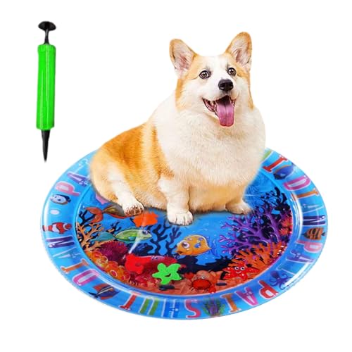 Wasser-Sensor-Spielmatte, aufblasbare Haustier-Spielmatte, innovative Sensor-Wasser-Spielmatte, Katzen-Wasser-Spielmatte mit Fisch im Inneren, runde, aufblasbare Wasser-Sensor-Matte, interaktives von shjxi
