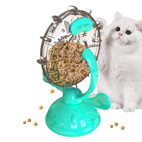 shjxi Katzen-Leckerli-Spielzeug - Riesenrad Katzen-Futterspender Spielzeug - Langsamer Feeder für Training, interaktiver Katzenfutter-Leckerli-Spender Spielzeug für Indoor-Katzen, 360° drehbar von shjxi
