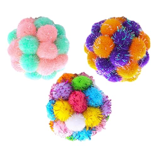 Katzen-Pom-Bälle, Katzenspielzeugbälle, interaktive Katzenspielzeugbälle für Indoor-Katzen, verbessern Beweglichkeit und Verspieltheit, Kätzchenspielzeug für Indoor-Kätzchen Katzen-Pom-Bälle, Katzenspielzeugbälle, interaktive Katzenspielzeugbälle für Indoor-Katzen, verbessern Beweglichkeit und Verspieltheit, Kätzchenspielzeug für Indoor-Kätzchen von shjxi