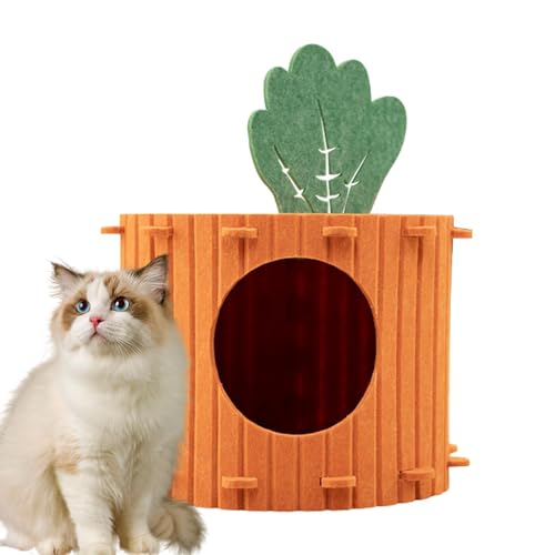 Katzenhaus aus Filz – halbgeschlossenes Katzenhaus in Karottenform, kleine, mittelgroße und große Katzenhaus mit Geräuschreduzierung für Schlafzimmer, Wohnzimmer, Camping Katzenhaus aus Filz – halbgeschlossenes Katzenhaus in Karottenform, kleine, mittelgroße und große Katzenhaus mit Geräuschreduzierung für Schlafzimmer, Wohnzimmer, Camping von shjxi
