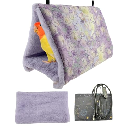 shjxi Parrot Warm Nest - Plush Winter Bird Sleeping Nest with Removable USB Warmer Pad, Cozy Sleeping Nest for Cockatiel, Budgie, and Small Parrots Plush Parrot Sleeping Nest with USB Warmer von shjxi