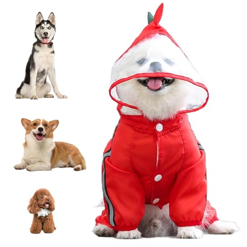 shjxi Wasserdichter Hunde-Regenmantel, mit Kapuze, Mehrzweck-Regenmantel für Haustiere, modische Haustierkleidung zum Laufen, Reisen, leichter Regenmantel für Spaziergänge, Outdoor-Aktivitäten von shjxi
