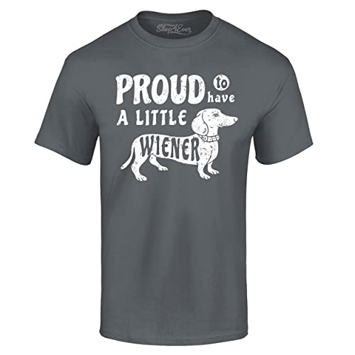 Proud to Have a Little Weiner lustiges Hunde-T-Shirt, Dackel, Größe XL, Anthrazit von shop4ever