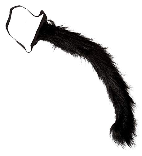 Biegsamer Fell-Schwanz für Katze Schwarz 58 cm Kostüm-Zubehör gestiefelter Kater Langer von shoperama