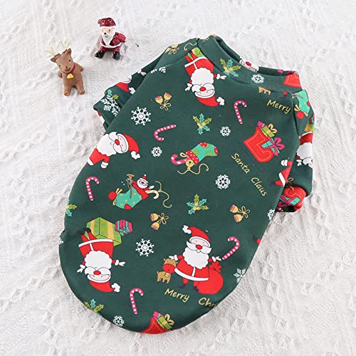 Weihnachten Haustier Hundekleidung Winter Warm Hundekostüm für kleine große Hunde Französische Bulldogge Chihuahua Haustier Kleidung Welpe Katze Outfits (XS,Grün) von showyond