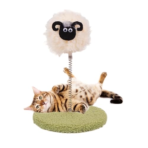 shpuuyy Leckerli-Spielzeugspender für Haustiere, Kätzchen, Leckerli-Spender für den Innenbereich, gelangweilte Tiere, Puzzle-Ball mit Feder für drinnen und draußen, kleine, mittelgroße und große von shpuuyy