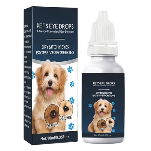 shpuuyy Pet Eye Drops - 10ml Anti Juckreiz Augentropfen - Beruhigende Tränenflecken Entferner Bei Juckreiz Und Reizungen Für Kleintiere von shpuuyy