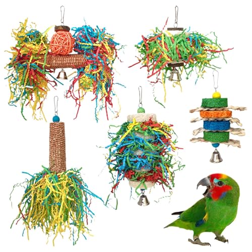 shpuuyy Vogelsuchspielzeug,Bunte Papiershredder Spielzeuge - Futtersuche Denkspielzeug Beschäftigung Für Agaporniden Ara Graupapagei von shpuuyy