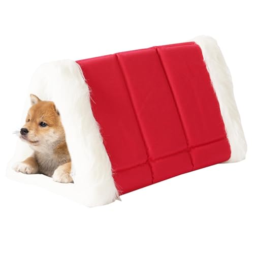 shpuuyy Winter-Hundebett, warmes Kätzchenbett - Warme zusammenklappbare Kätzchenbetthöhle,Halbgeschlossenes, abnehmbares, waschbares Pet Play-Plüschkissen, um das Haustiernest hygienisch zu halten shpuuyy Winter-Hundebett, warmes Kätzchenbett - Warme zusammenklappbare Kätzchenbetthöhle,Halbgeschlossenes, abnehmbares, waschbares Pet Play-Plüschkissen, um das Haustiernest hygienisch zu halten von shpuuyy