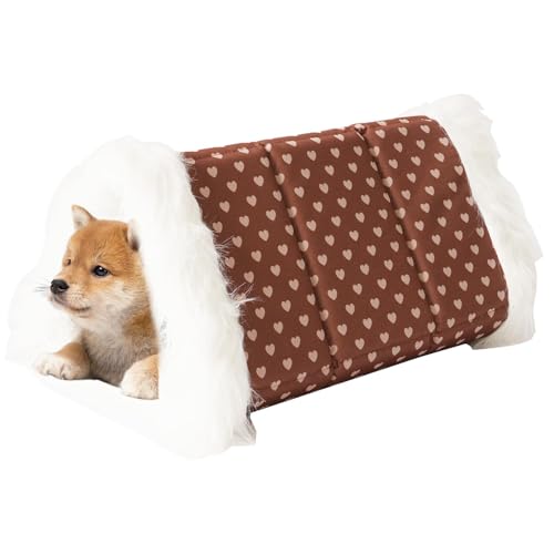 shpuuyy Winter-Katzenhaus, Winter-Hundebett, Warme zusammenklappbare Kätzchenbetthöhle, Halbgeschlossenes, abnehmbares, waschbares Pet Play-Plüschkissen, um das Haustiernest hygienisch zu halten shpuuyy Winter-Katzenhaus, Winter-Hundebett, Warme zusammenklappbare Kätzchenbetthöhle, Halbgeschlossenes, abnehmbares, waschbares Pet Play-Plüschkissen, um das Haustiernest hygienisch zu halten von shpuuyy