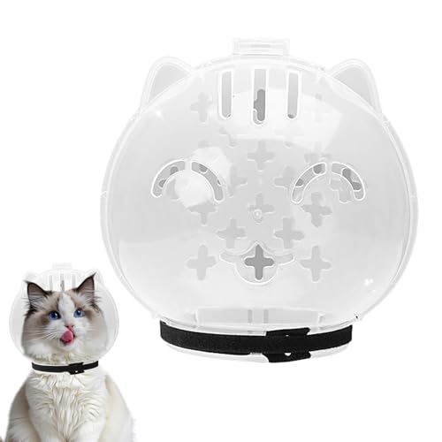 Katzen-Mundschutz, transparenter Maulkorb zur Verhinderung von Beißen, Verstellbarer Kätzchen-Astronautenhelm, Rasur-Haustier-Werkzeuge, Maulkorb zum für kleine Tiere von shuhauk