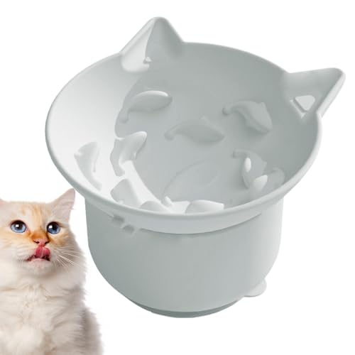 shuhauk Erhöhter Katzennapf – Erhöhter und geneigter Silikon-Wassernapf für Haustiere, erhöhter und geneigter Futternapf aus Silikon gegen Erbrechen und schützt die Wirbelsäule des Haustiers von shuhauk