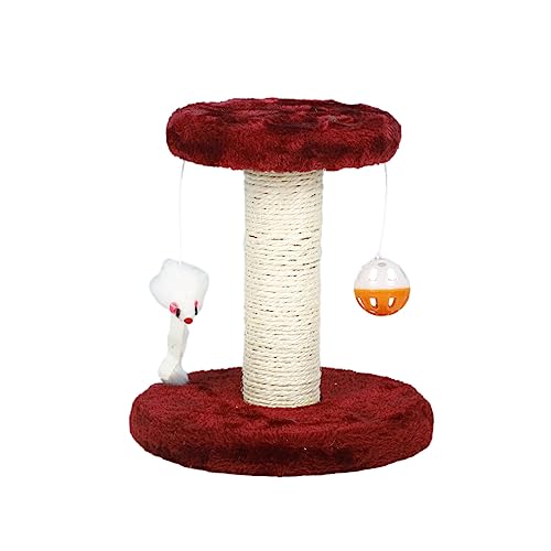 siduytin Robuster Katzenkratzer mit hängenden Bällen für ganztägigen Spaß beim Klettern, Plüschrahmen, Baumpfosten, Spielen und Springen, Wein siduytin Robuster Katzenkratzer mit hängenden Bällen für ganztägigen Spaß beim Klettern, Plüschrahmen, Baumpfosten, Spielen und Springen, Wein von siduytin