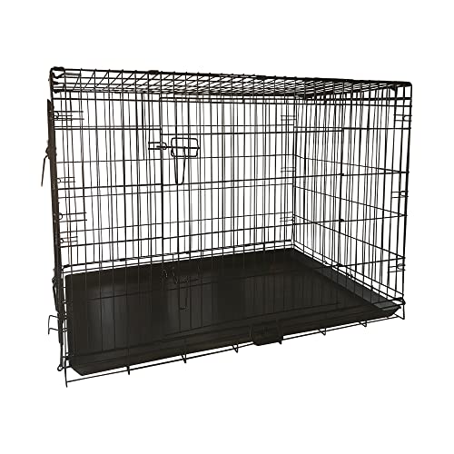 Hundekäfig 120 x 75 x 79 cm faltbar mit 2 Türen Transportkäfig Auto Hundebox mit Bodenschale Transportbox Drahtkäfig Hundetransportkäfig Größe (XXL-48 Zoll) von Signzworld