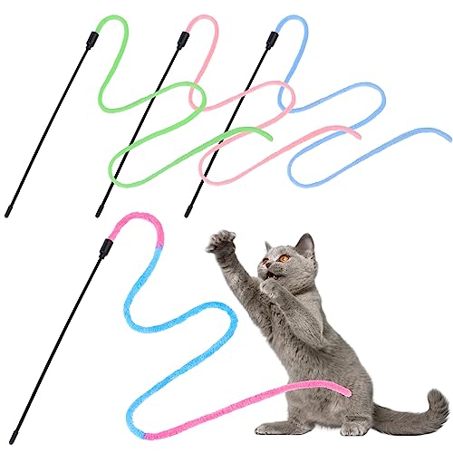 simarro 4Pcs Katze Wand interaktives Spielzeug, Gradient Farbe Katze Teaser Sticks Katze String Spielzeug Katze Ausbildung Versorgung für Indoor-interaktive Katze Teaser Haustier Spielzeug Zubehör simarro 4Pcs Katze Wand interaktives Spielzeug, Gradient Farbe Katze Teaser Sticks Katze String Spielzeug Katze Ausbildung Versorgung für Indoor-interaktive Katze Teaser Haustier Spielzeug Zubehör von simarro