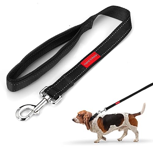 simarro Hausleine für Hunde, 60cm Hunde Leine Kurze Hundeleine mit gepolstertem Griff doppeltes Gurtband Nylon reflektierende Haustier Leinen Hundeleine Hundeleine kleine Mittel große Hunde (Schwarz) simarro Hausleine für Hunde, 60cm Hunde Leine Kurze Hundeleine mit gepolstertem Griff doppeltes Gurtband Nylon reflektierende Haustier Leinen Hundeleine Hundeleine kleine Mittel große Hunde (Schwarz) von simarro