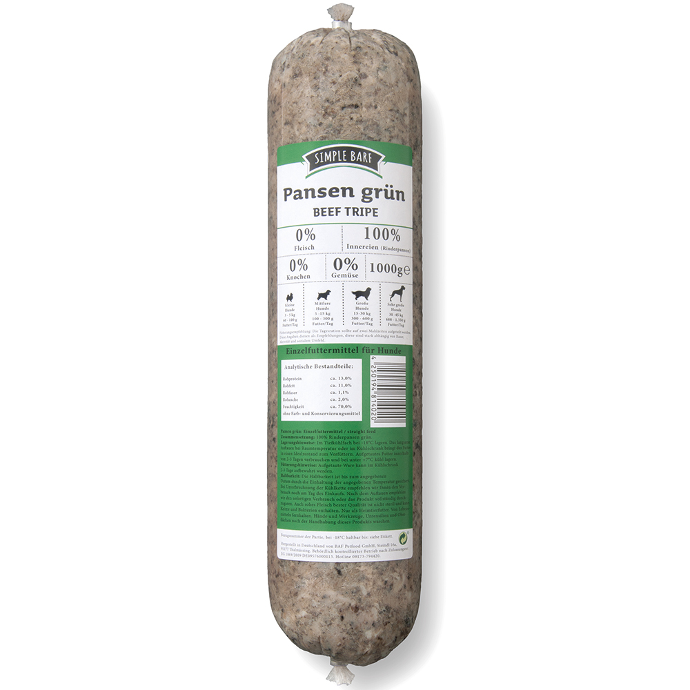 SIMPLE BARF Pansen grün - 10 x 1000 g SIMPLE BARF Pansen grün - 10 x 1000 g von simple BARF
