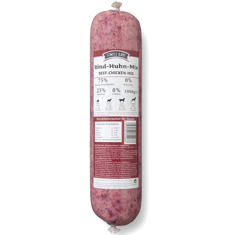 SIMPLE BARF Rind-Huhn Mix - 26 x 1000 g SIMPLE BARF Rind-Huhn Mix - 26 x 1000 g von simple BARF