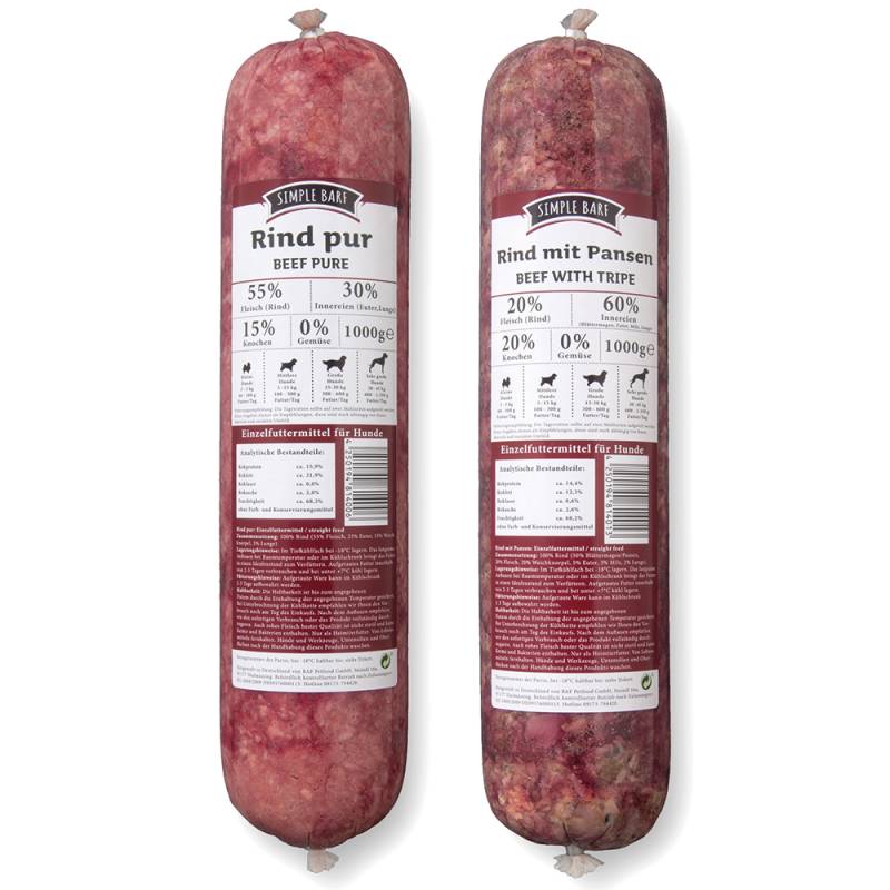 SIMPLE BARF Rind-Paket - 26 x 1000 g SIMPLE BARF Rind-Paket - 26 x 1000 g von simple BARF