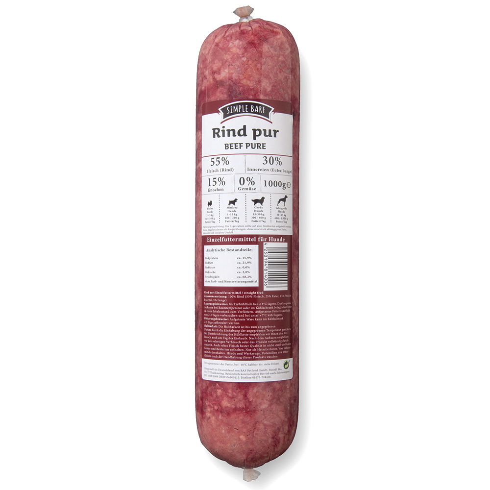 SIMPLE BARF Rind pur - 14 x 1000 g SIMPLE BARF Rind pur - 14 x 1000 g von simple BARF