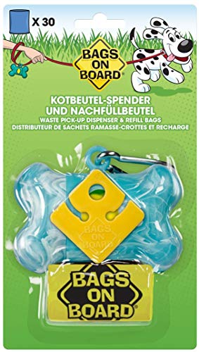 Bags on Board Kotbeutelspender türkis plus 30 Beutel von simple solution