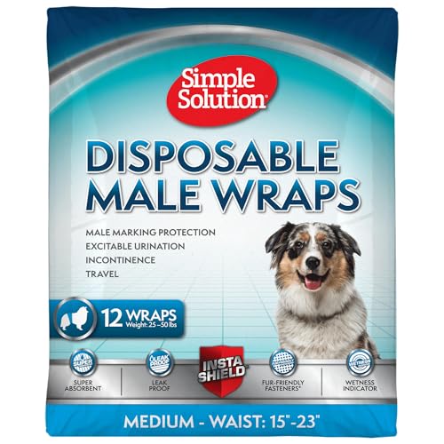 simple solution solutionSolution 11538-12p Einweg Windel für Rüden medium mit Feuchtigkeitsanzeiger 12er Pack von Simple Solution