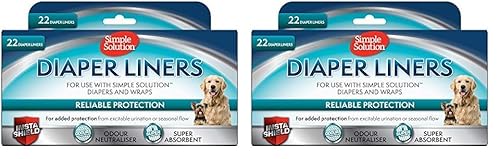 Simple Solution Einweg-Hundewindeleinlagen Ultra-Absorptionsfähigkeit, 22er-Pack (Packung mit 2) von simple solution