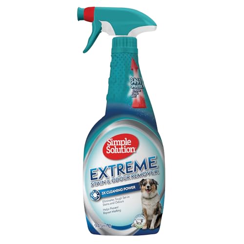 Simple Solution Extreme Pet Flecken- und Geruchsentferner | Enzymatischer Reiniger mit 3X Pro-Bakterien Reinigungskraft - 945ml von simple solution