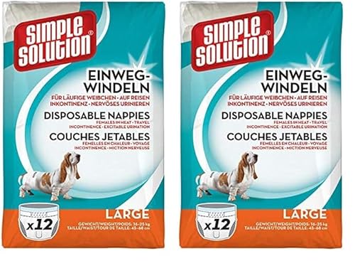 Simple Solution Hunde Windeln L (Packung mit 2) von simple solution