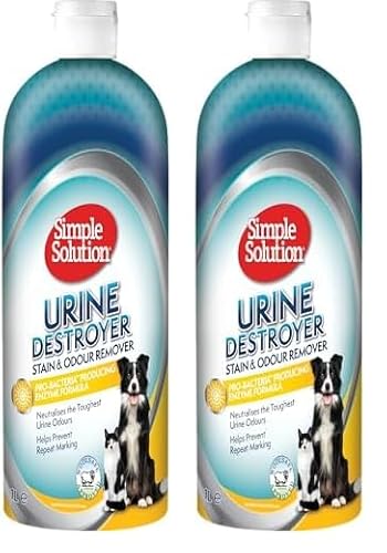 Simple Solution Urinzerstörer Enzymatischer Reiniger Haustier-Flecken- und Geruchsentferner mit Pro-Bakterien-Reinigungskraft (Packung mit 2) von simple solution