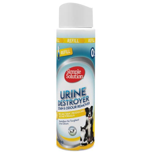 Simple Solution Neue Sprühtechnologie | Urinzerstörer nachfüllen Tierflecken- und Geruchsentferner mit Probakterien-Reinigungskraft - 400ml von simple solution